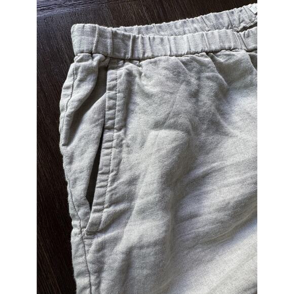 Eileen Fisher Cropped Organic Linen Pants Womens Large Beige Wheat Straight Leg - Picture 9 of 12